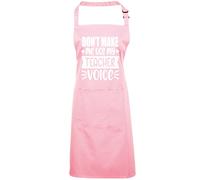 HotScamp Don't Make Me Use My Teacher Voice - Apron - Cooking Tech Art Science Lab - Funny Teacher School Student One size pink