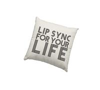 HotScamp Drag Cushion Cover - Lip Sync For Your Life Scatter Cushion Home Accessory Pillow Bedroom Drag Queen Race TV - Natural Canvas 40x40cm