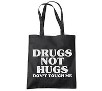 HotScamp Drugs Not Hugs Don't Touch Me - Tote Shopping Bag - Funny Quarantine One size black