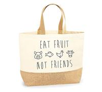 HotScamp Eat Fruit Not Friends Veggie Tote Bag - One Size