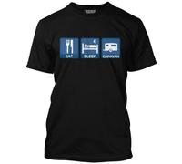 HotScamp Eat Sleep Caravan Men's Unisex T-Shirt - Black X-Large