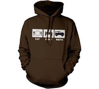 Eat Sleep Drive 4x4 Accessories Unisex Hoodie - Brown X-Large