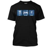 HotScamp Eat Sleep Rides Cycling Men's Unisex T-Shirt - Black Medium