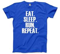 Eat Sleep Run Repeat Runner Marathon Kids T-Shirt - Blue 12-13 Years