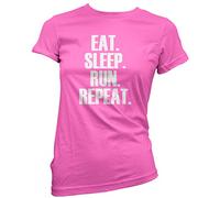 Eat Sleep Run Repeat Running Workout Women's T-Shirt - Pink 8