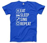 HotScamp Eat Sleep Sing Repeat Kids T-Shirt - Blue 9-11 Years