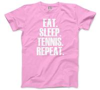 HotScamp Eat Sleep Tennis Repeat Player Kids T-Shirt - Pink 9-11 Years