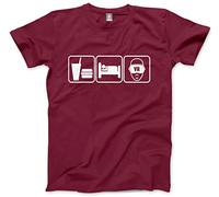 HotScamp Eat Sleep Virtual Reality VR Men's Unisex T-Shirt - Maroon X-Small