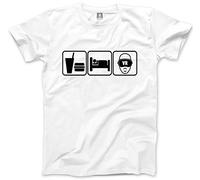 HotScamp Eat Sleep Virtual Reality VR Men's Unisex T-Shirt - White Small