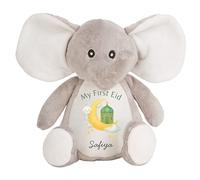 HotScamp Eid Gift Cuddly Toy - Personalised My First Eid Mubarak Babies Newborn 1st Customised Teddy Kids Plush Named Ramadan My First Muslim Islamic Baby Child Soft Plushie - Pink Teddy