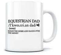 HotScamp Equestrian Dad Dictionary Definition - Mug for Tea Coffee - Horse Riding Fathers Day One Size White