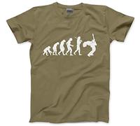 HotScamp Evolution of a Guitarist Men's Unisex T-Shirt - Khaki Medium