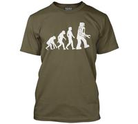 HotScamp Evolution of a Robot Men's Unisex T-Shirt - Khaki Large