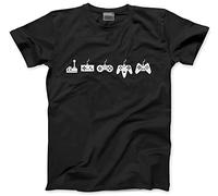 HotScamp Evolution of A Video Game Controller - Mens Unisex T-Shirt - Gamer Gaming Retro L Black