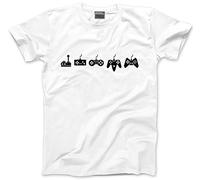HotScamp Evolution of A Video Game Controller - Mens Unisex T-Shirt - Gamer Gaming Retro L White