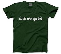 HotScamp Evolution of A Video Game Controller - Mens Unisex T-Shirt - Gamer Gaming Retro M Bottle Green