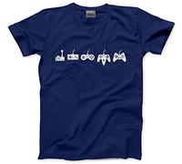 HotScamp Evolution of A Video Game Controller - Mens Unisex T-Shirt - Gamer Gaming Retro S Navy