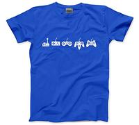 HotScamp Evolution of A Video Game Controller - Mens Unisex T-Shirt - Gamer Gaming Retro XL Blue