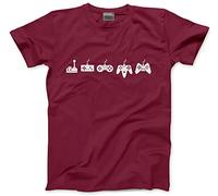 HotScamp Evolution of A Video Game Controller - Mens Unisex T-Shirt - Gamer Gaming Retro XL Maroon