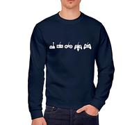 HotScamp Evolution of A Video Game Controller - Youth & Mens Sweatshirt - Gamer Gaming Retro 3XL Navy