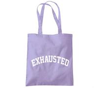 HotScamp Exhausted - Tote Shopping Bag - tired new mum new dad - lavender purple