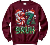 HotScamp Funny Christmas Jumper Day for Kids, Teens and Adults - 67 Bruh 6-7 Slogan Sweatshirt - Six Seven Slogan Festive Meme Christmas Jumper Days Maroon Age 12-13