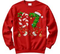 HotScamp Funny Christmas Jumper Day for Kids, Teens and Adults - 67 Xmas Hands 6-7 Slogan Sweatshirt - Six Seven Slogan Festive Meme Christmas Jumper Days Red Large