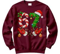 HotScamp Funny Christmas Jumper Day for Kids, Teens and Adults - 67 Xmas Hands 6-7 Slogan Sweatshirt - Six Seven Slogan Festive Meme Christmas Jumper Days Maroon Medium