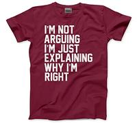 HotScamp Funny T-Shirt I'm Not Arguing I'm Just Explaining Why I'm Right Youth and Men's Unisex T-Shirt - Funny Moody Teen Grumpy Old Maroon 7-8 Years
