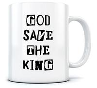 HotScamp God Save The King - Mug for Tea Coffee - The King Queen Monarch Royalty Memorabilia One Size White