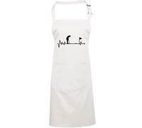 HotScamp Golf Heartbeat Golfing Enthusiast - Apron - Chef Cook Baker - Sports Hobby Fan Player One size white