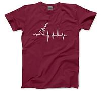 HotScamp Guitar Heartbeat - Kids T-Shirt - Player Band Guitarist 12-13 Years Maroon