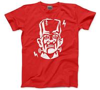 HotScamp Halloween Monster Frankenstein - Mens Unisex T-Shirt - Horror Rockabilly 1950's B-Movie Car Club Monsters Frankenstein Halloween XS red