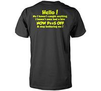 HotScamp Hello! No I Haven't Caught Anything Fishing Men's Unisex T-Shirt - Black Large