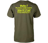 HotScamp Hello! No I Haven't Caught Anything Fishing Men's Unisex T-Shirt - Khaki Large