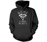 Home is Where The WiFi is Unisex Adults and Kids Hoodie - Black - M