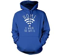 HotScamp Home is Where The WiFi is Unisex Adults and Kids Hoodie - Blue - M