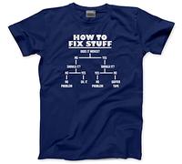 HotScamp How to Fix Stuff - Mens and Youth Unisex T-Shirt - DIY Builder Joiner XXL Navy