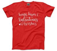 HotScamp Hugs Kisses - Kids T-Shirt - Valentine's Day Love Heart 12-13 Years red