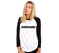 HotScamp I Can't Get No Sleep Women's Baseball Top - White/Black Small