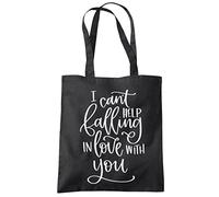 HotScamp I Can't Help Falling in Love with You - Tote Shopping Bag - Valentine's Day Love Heart One size black