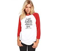 HotScamp I Can't Help Falling in Love with You - Womens Baseball Top - Valentine's Day Love Heart XL White/red