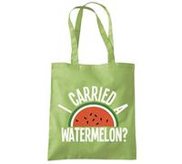 HotScamp I Carried a Watermelon Tote Bag - Tote Shopping Bag - Retro Movie 90s Nostalgia 80s Movie Film Party Costume Eco Shopper One size kiwi green