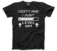 HotScamp I Don't Age I Just Level Up Men's Unisex T-Shirt - Black Small