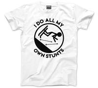 HotScamp I Fail at My Stunts Ski Skiing Kids T-Shirt - White
