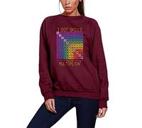 HotScamp I Got Skills They're Multiplying - Kids Sweatshirt - Number Day 2025 School Maths Day Top Numeracy Day Jumper Mathematics Lover 12-13 Years Maroon