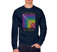 HotScamp I Got Skills They're Multiplying - Youth & Mens Sweatshirt - Number Day 2026 School Maths Day Top Numeracy Day Jumper Mathematics Lover M Navy