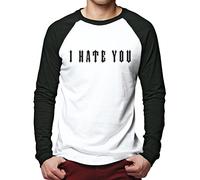 HotScamp I Hate You Men's Baseball Top - White/Black Large