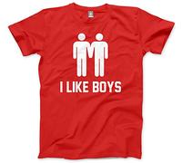 HotScamp I Like Boys Men's Unisex T-Shirt - red Large