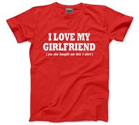 HotScamp I Love My Girlfriend Men's Unisex T-Shirt - red Large